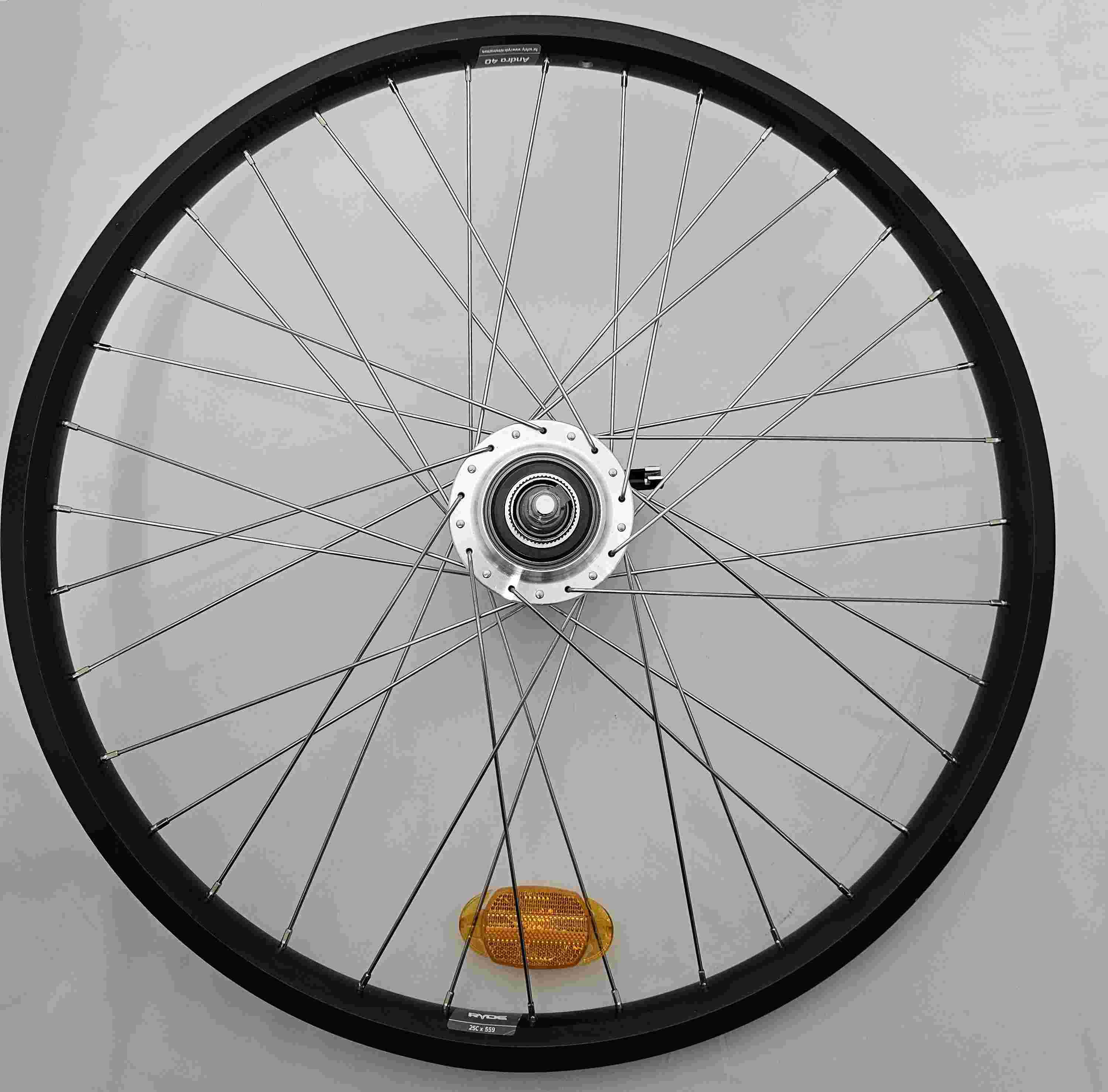 Bakhjul 7-v 559 skivbroms förstärkt svart aluminium shimano nexus