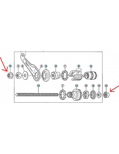 Mutter cb-e110 med fläns för 0-v baknav mfl. shimano